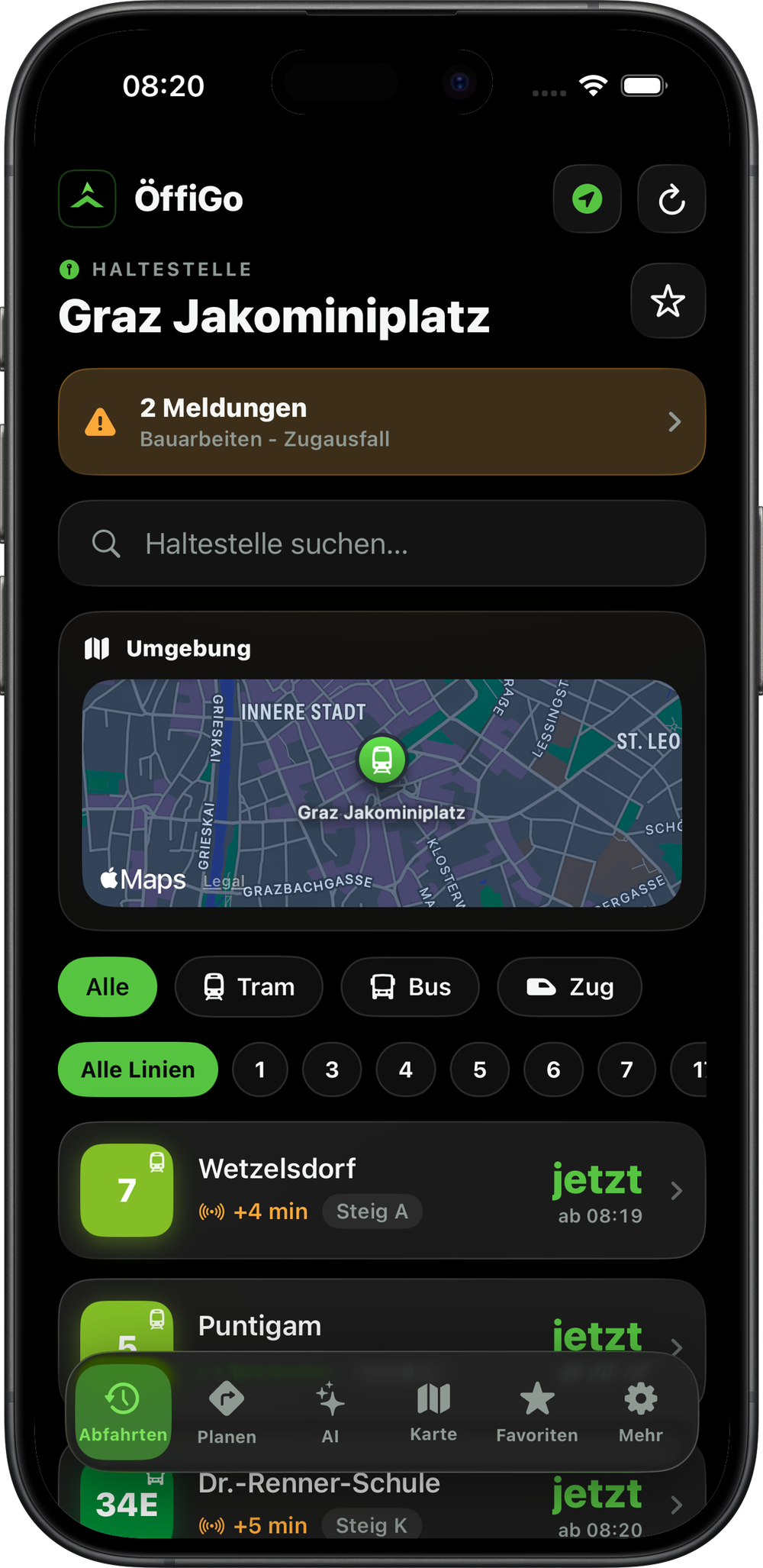 ÖffiGo app screenshot
